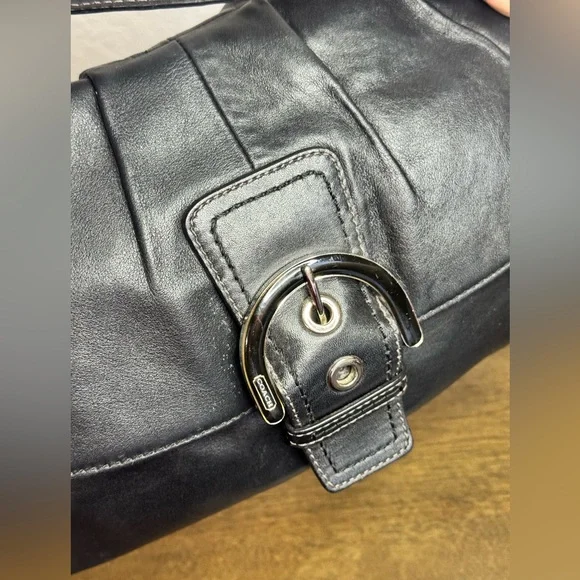 COACH Y2K SoHo Black Leather Hobo Shoulder Bag